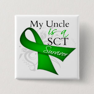 My Uncle is a Stem Cell Transplant Survivor 15 Cm Square Badge