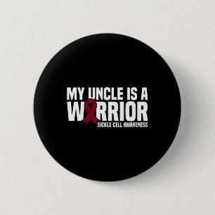 My Uncle is a Warrior Burgundy Ribbon Sickle Cell 6 Cm Round Badge