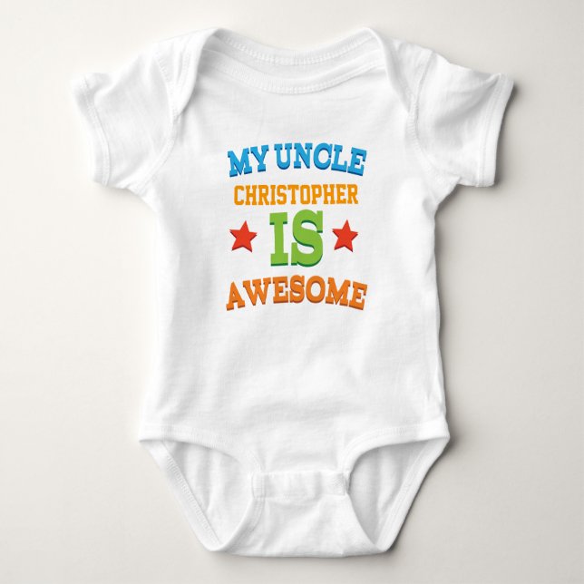 My Uncle Is Awesome personalised nephew Baby Bodysuit (Front)