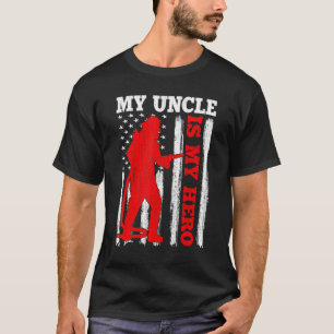 My Uncle Is My Hero USA Flag Firefighter Fireman U T-Shirt
