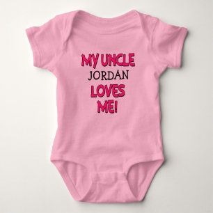 My Uncle Loves Me, Custom niece shirt, baby girl Baby Bodysuit