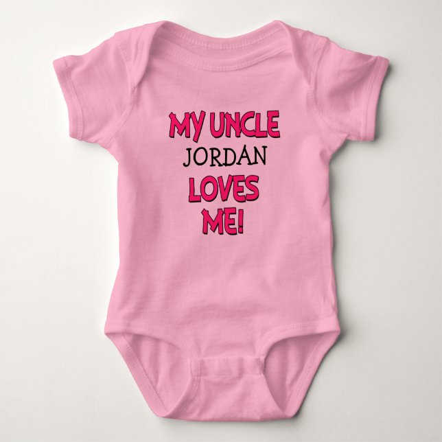My Uncle Loves Me, Custom niece shirt, baby girl Baby Bodysuit (Front)