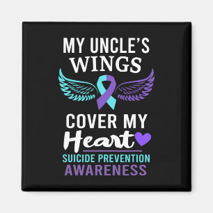My Uncle's Wings Cover Heart Suicide Awareness Rib Magnet