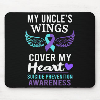 My Uncle's Wings Cover Heart Suicide Awareness Rib Mouse Pad