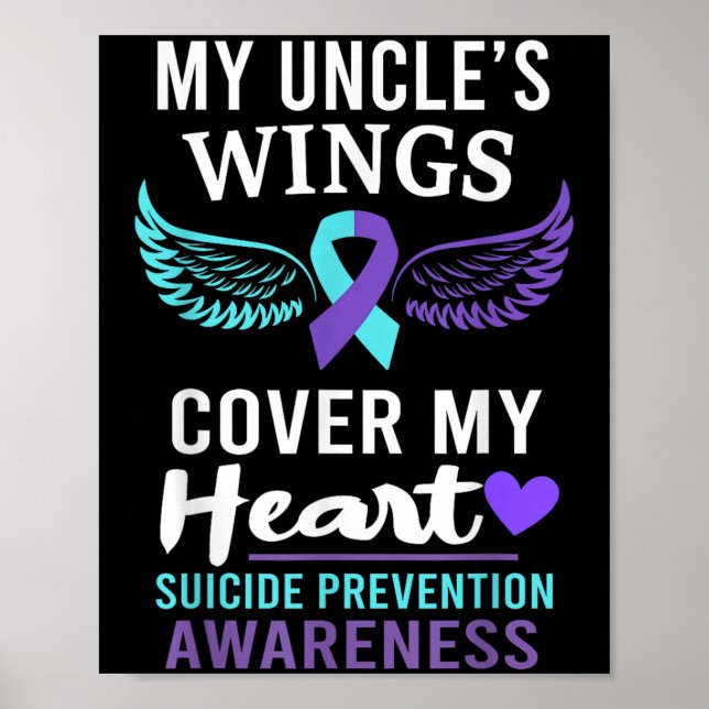 My Uncle's Wings Cover Heart Suicide Awareness Rib Poster (Front)