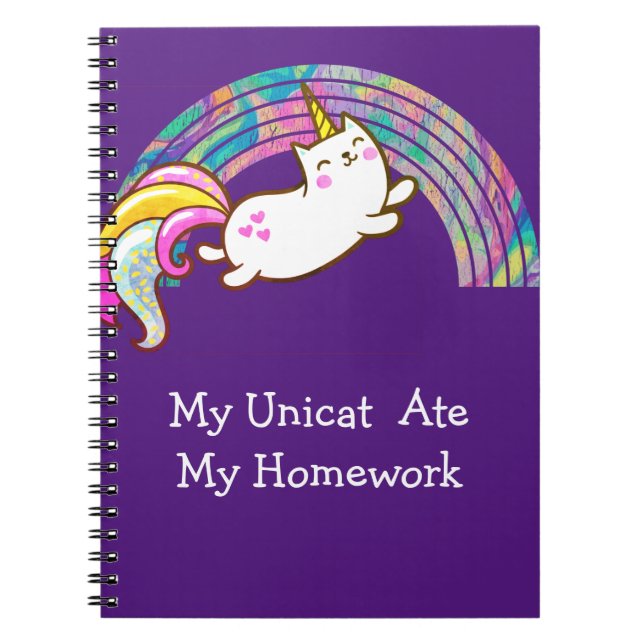 My Uni Cat  ate my homework Notebook (Front)