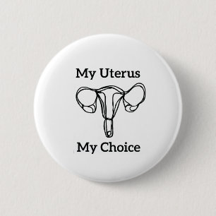 My Uterus My Choice Button Feminist Pro-choice