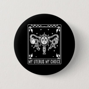My Uterus My Choice Tarot Card Halloween Feminist 6 Cm Round Badge
