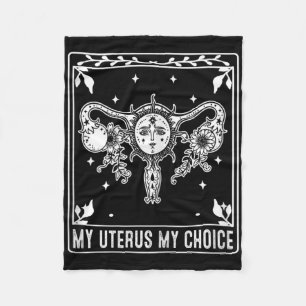 My Uterus My Choice Tarot Card Halloween Feminist Fleece Blanket