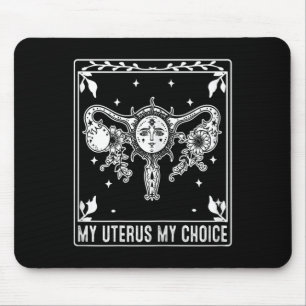 My Uterus My Choice Tarot Card Halloween Feminist Mouse Pad
