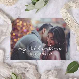 My Valentine elegant Valentine's day photo card