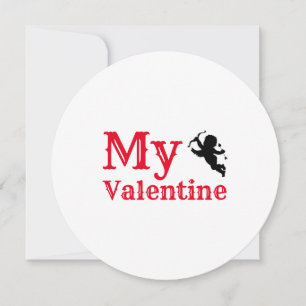 My Valentine Forever Typography Red White Flat Holiday Card