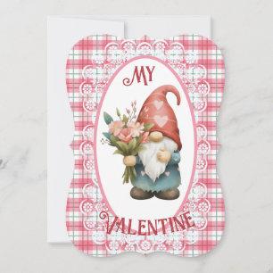My Valentine Gnome - Valentines Day Flat Card