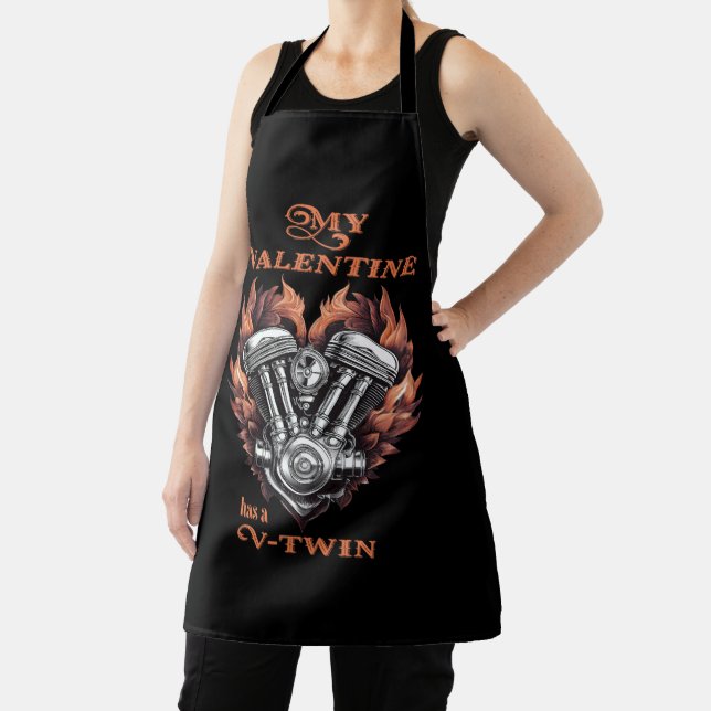 My Valentine has a V-Twin, Biker Apron (Insitu)