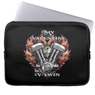 My Valentine has a V-Twin, Biker style Laptop Sleeve