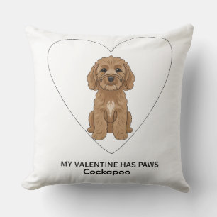 My Valentine Has Paws Cockapoo Personalise Cushion