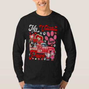 My Valentine Has Paws Couple Bernedoodles On Picku T-Shirt