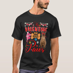 My Valentine Has Paws Cute Burmese Cat Sunglasses  T-Shirt