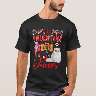 My Valentine Has Paws Cute Persian Cat Sunglasses  T-Shirt