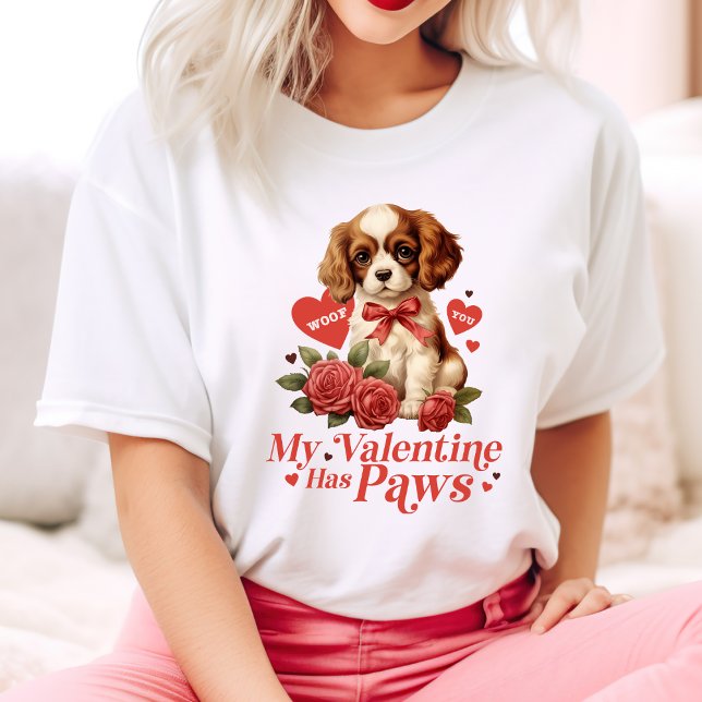 My Valentine Has Paws Cute Vintage T-Shirt (My Valentine Has Paws Cute Vintage T-Shirt)