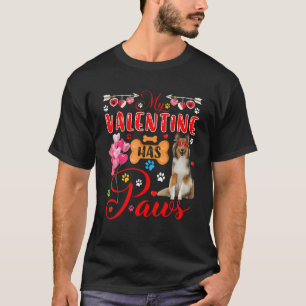 My Valentine Has Paws Shetland Sheepdog Sunglasses T-Shirt