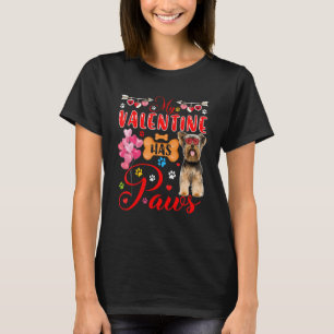 My Valentine Has Paws Yorkshire Terrier Sunglasses T-Shirt