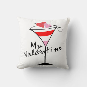 My Valentine Heart Martini Design Cushion