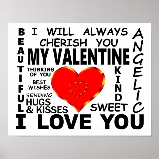 My Valentine I Love You Poster (Front)