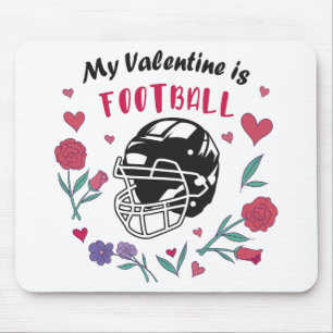 My Valentine is Football Business Card Napkins Mouse Pad
