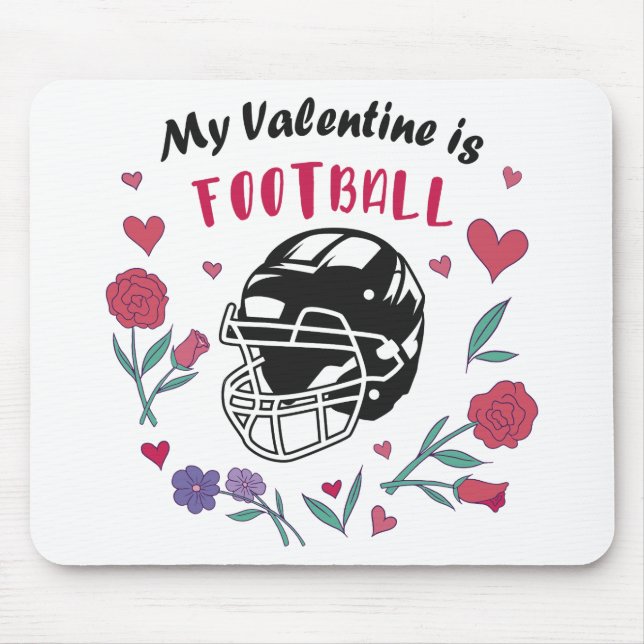 My Valentine is Football Business Card Napkins Mouse Pad (Front)