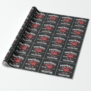 My Valentine Is football Wrapping Paper