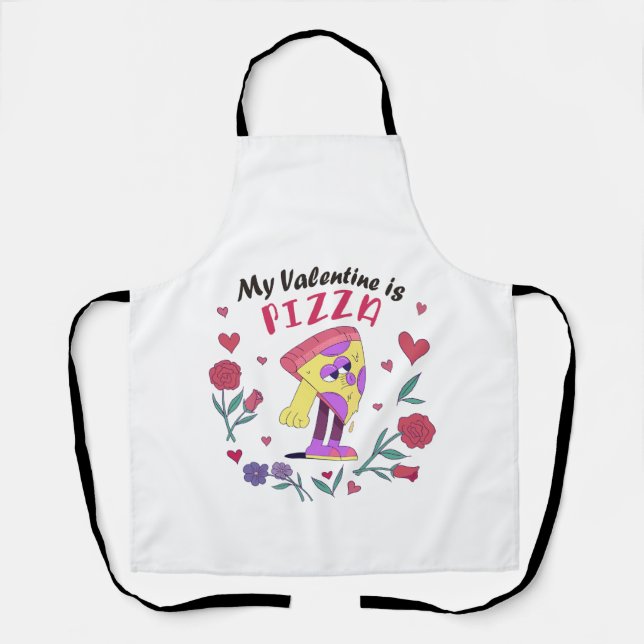 My Valentine is Pizza Invitation Apron (Front)