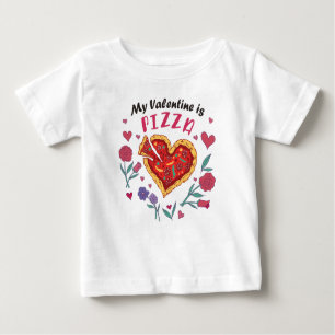 My Valentine is Pizza Invitation Magnet Baby T-Shirt