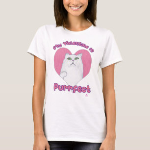 My Valentine is Purrfect Cute Cat Heart Art T-Shirt