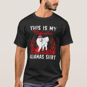 My Valentine Pyjamas Shirt Floral Samoyed Wearing