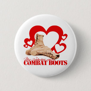 My Valentine Wears Combat Boots 6 Cm Round Badge