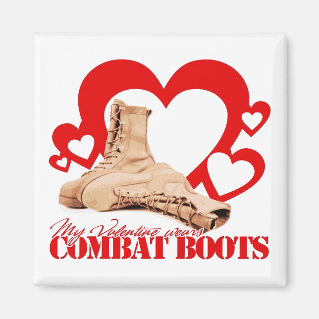 My Valentine Wears Combat Boots Magnet (Front)