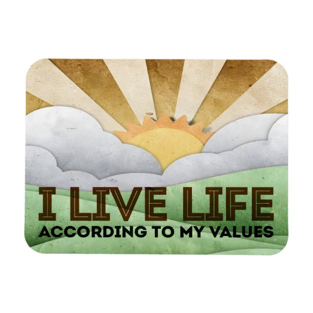 "My values" Motivation Affirmation Flexible Magnet (Horizontal)
