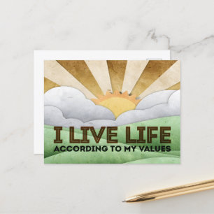 "My values" Motivation Affirmation Postcard