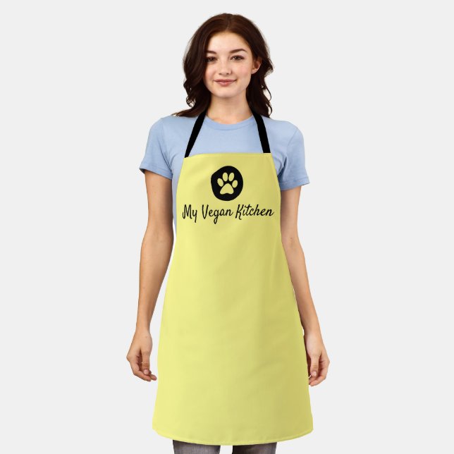 My Vegan Kitchen Yellow Apron (Medium) (Worn)