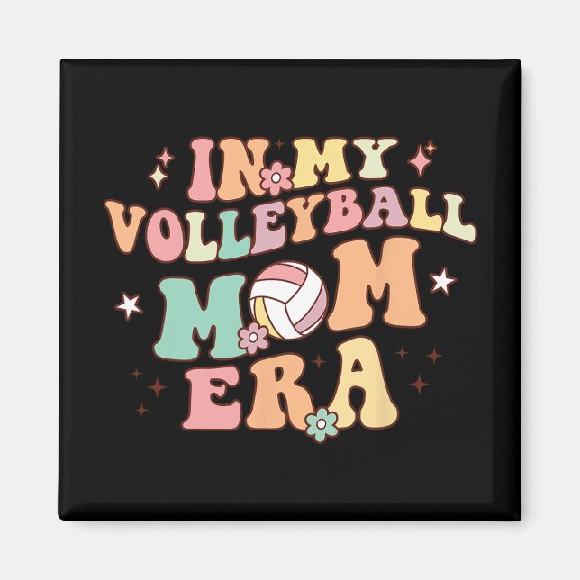 My Volleyball Mum Era Game Day Cute Retro Volleyba Magnet (Front)