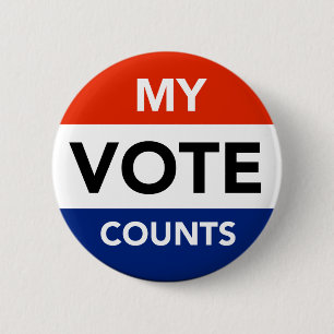 My Vote Counts 6 Cm Round Badge