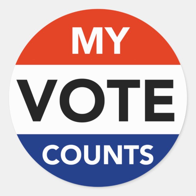 My Vote Counts Classic Round Sticker (Front)