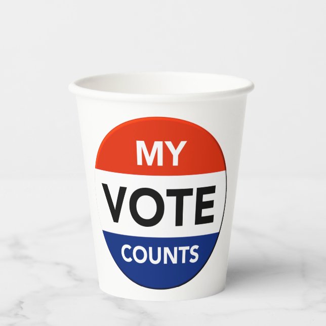 My Vote Counts Paper Cups (Front)