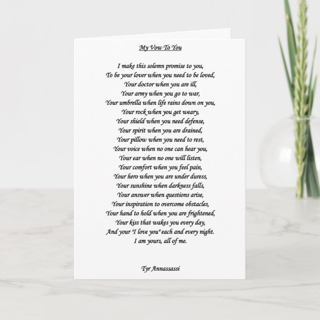 MY VOW TO YOU Greeting Card (Front)