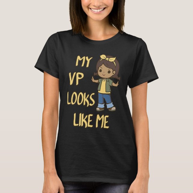 My VP Looks Like Me Girl Cute Hair Bow T-Shirt (Front)