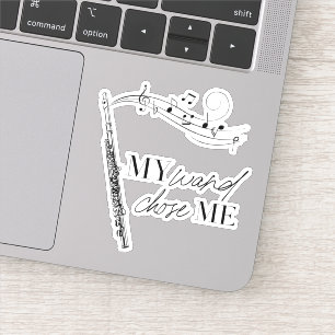 My Wand Chose Me Flute Black & White Quote