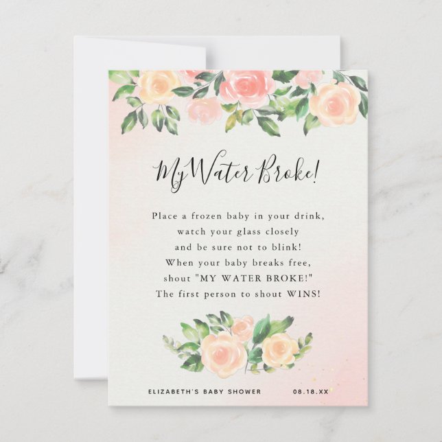 My Water Broke | Baby Shower Game (Front)