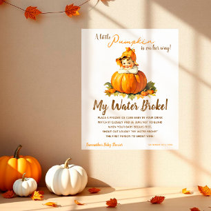 My Water Broke Game Baby Shower Sing Girl Pumpkin Poster