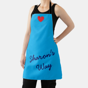 My Way:  Blue with Heart -  Apron